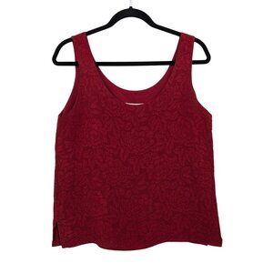 Vintage Y2K Express 100% Silk Floral Textured Tank Top Women Size M Whimsigoth